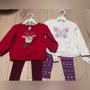 Festive Toddler Outfits with Reindeer and Snowflake Designs